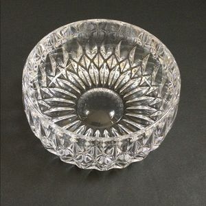 VTG Round Glass Dish Candy Serving Diamond Pattern